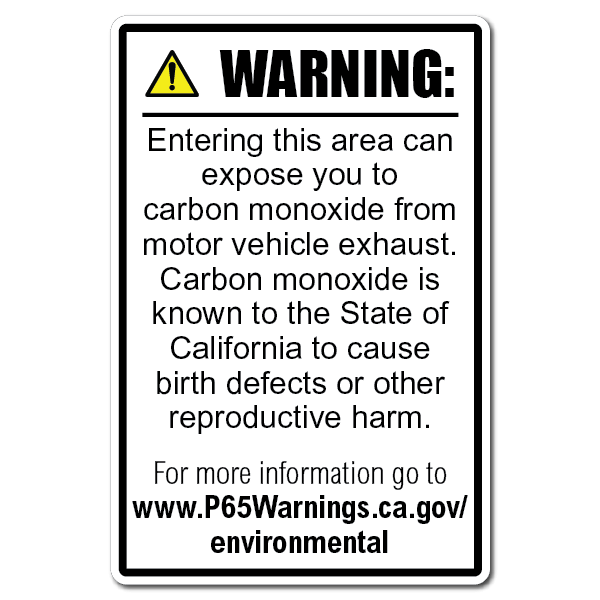 Carbon Monoxide Environmental Exposure Warnings - 25604.21